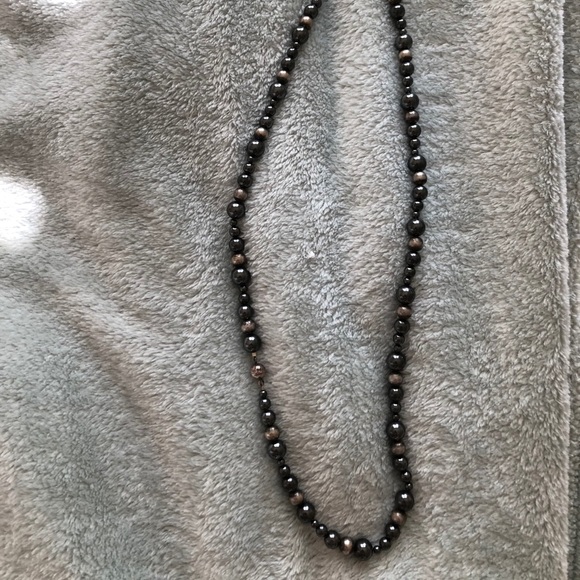 Black & Grey Beaded Necklace - Picture 1 of 4